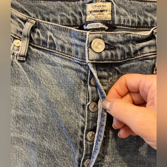 Citizens Of Humanity Olivia High Rise Slim Ankle Frayed Streetwear Jean WM 31 - Picture 5 of 16